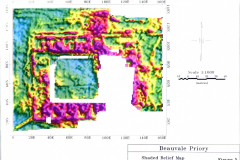 Beauvale_Priory_-_Map_shaded_relief_1996._coloured_photocopy