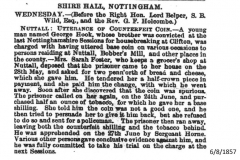 Counterfeit_coins_George_Hook_Mrs_Sarah_Foster_1857_6th_August